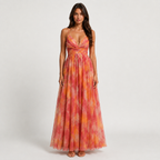 Floral Maxi Dress Women's Flowy Lightweight Fabric