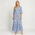 Women's Boho Beach Dress, Flowy Lightweight Fringe Summer Holiday Dress