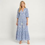 Women's Boho Beach Dress, Flowy Lightweight Fringe Summer Holiday Dress