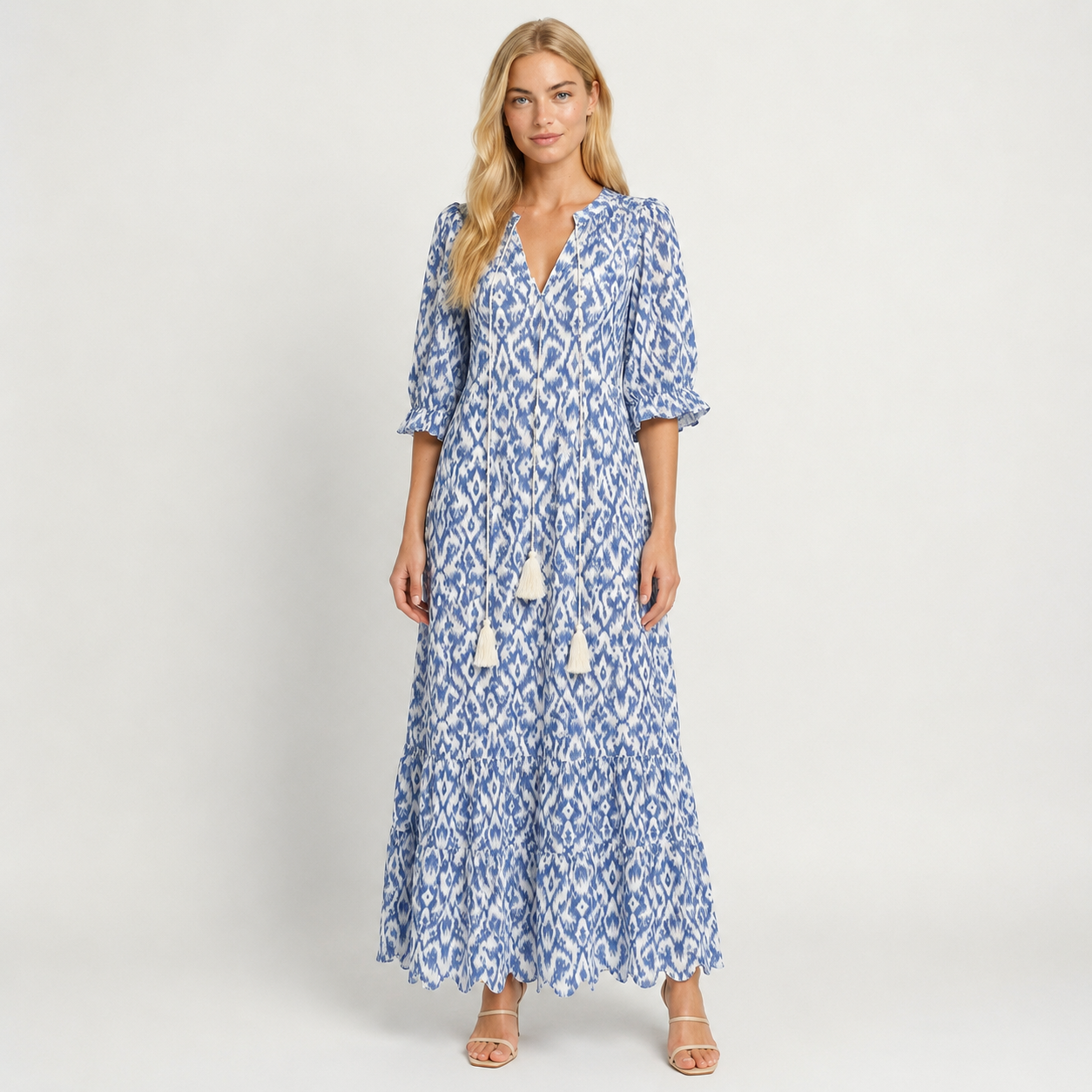 Women's Boho Beach Dress, Flowy Lightweight Fringe Summer Holiday Dress