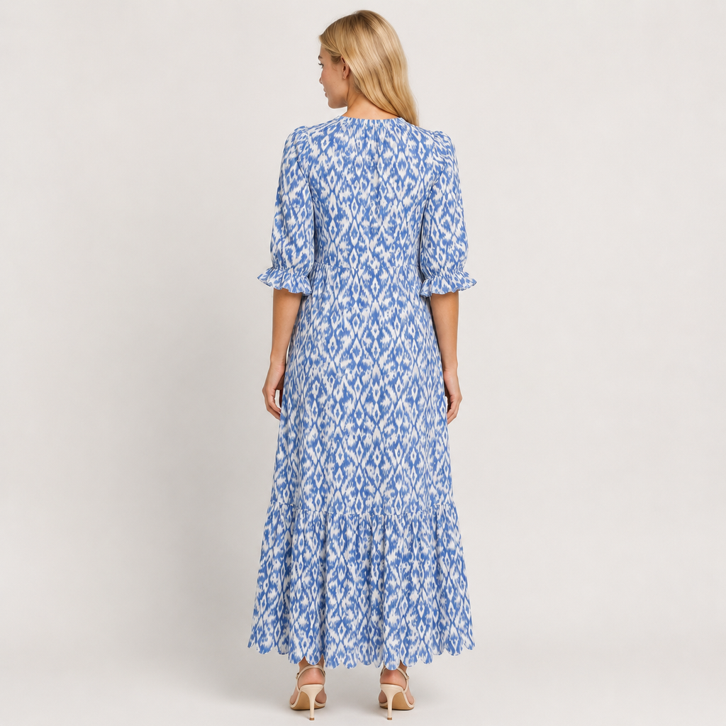 Women's Boho Beach Dress, Flowy Lightweight Fringe Summer Holiday Dress