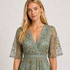 Women's Chiffon Midi Dress, Flowy Elegant Spring & Summer Day-to-Evening Dress