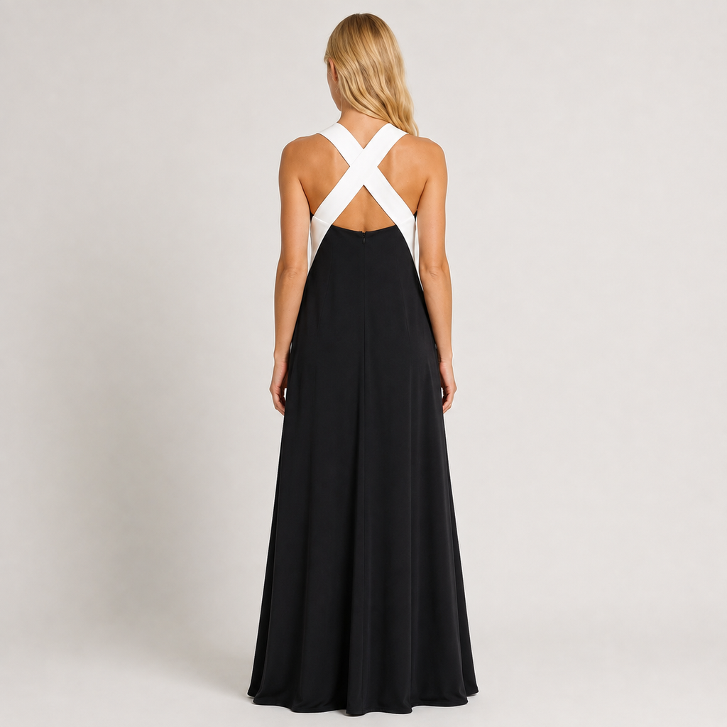Women's Colour-Block Maxi Dress, Flowy Lightweight Summer Holiday Dress