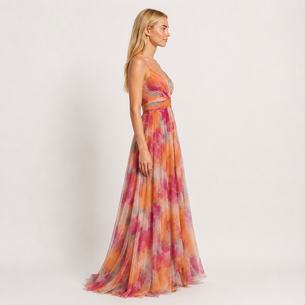 Women's Floral Maxi Dress, Flowy Sleeveless Summer Wedding Guest & Holiday Dress