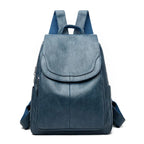 Backpack with laptop compartment and adjustable padded straps - White Blue