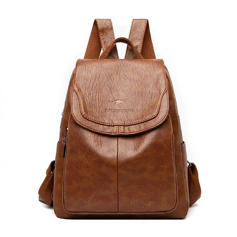 Backpack with laptop compartment and adjustable padded straps - Brown