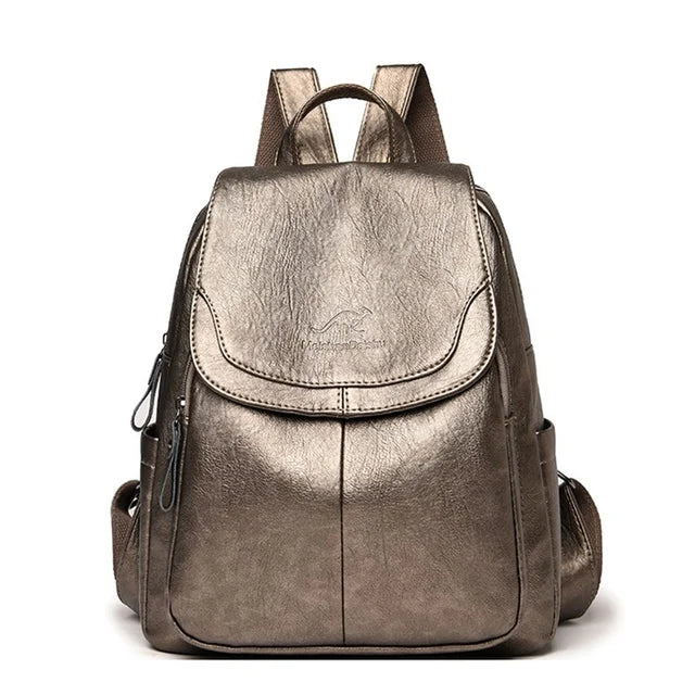 Backpack with laptop compartment and adjustable padded straps - Bronze