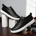Leather Trainers with Cushioned Footbed
