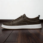 Leather Trainers with Cushioned Footbed