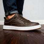 Leather Trainers with Cushioned Footbed