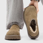 Faux-fur lined loafers with wide fit and cushioned sole