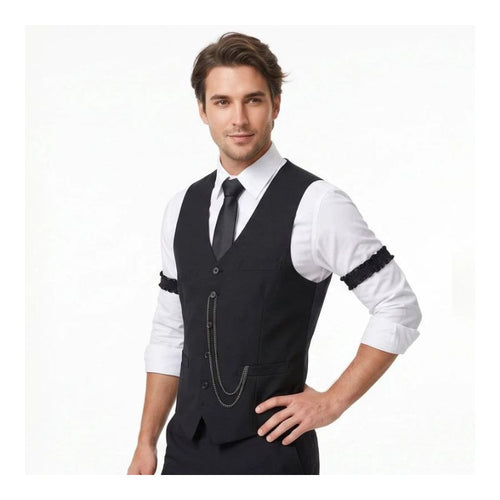 Men's 1920s Gatsby Costume Waistcoat Set with Hat and Accessories