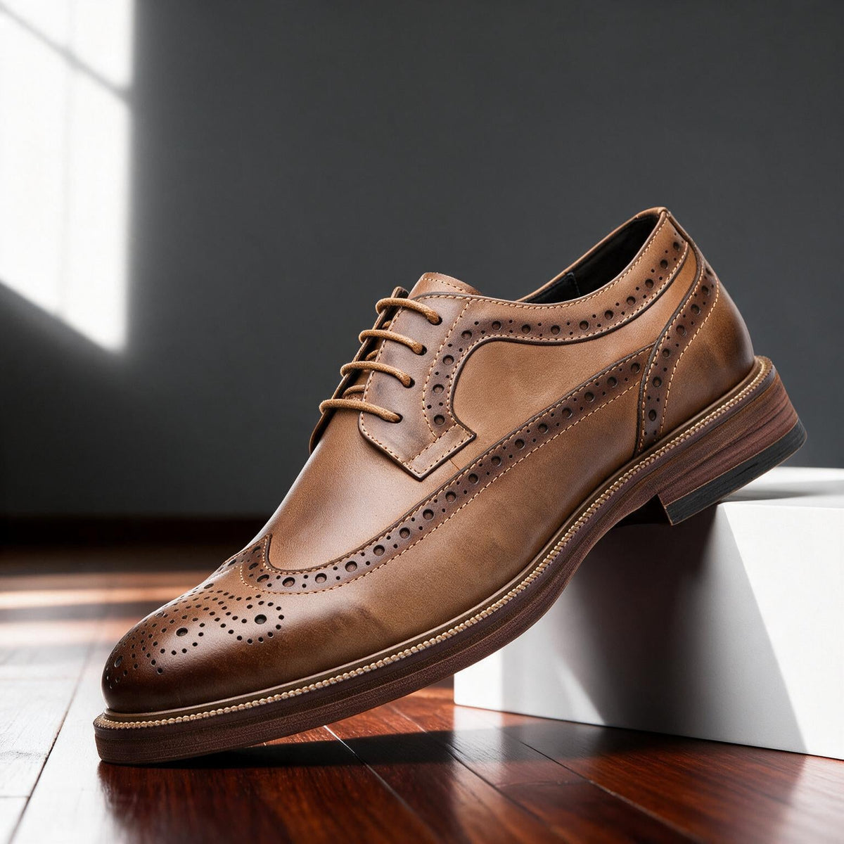 Men's Brogue Derby Shoes Lace-Up Cushioned Orthopaedic Comfort Sole