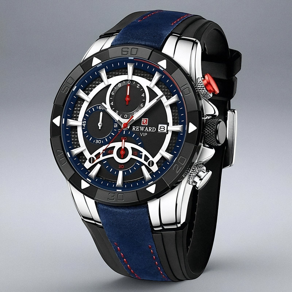 Men's chronograph watch with leather strap - Sapphire Steel