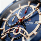Men's chronograph watch with leather strap