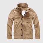 Men's classic long sleeve jacket with pockets - Khaki