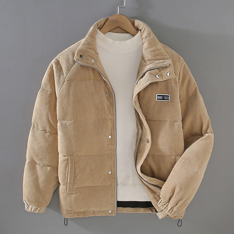 Men's Corduroy Jacket Thermal Insulated Comfort Fit - Khaki