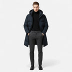 Men's Down Parka Hooded Winter Coat Tailored Fit
