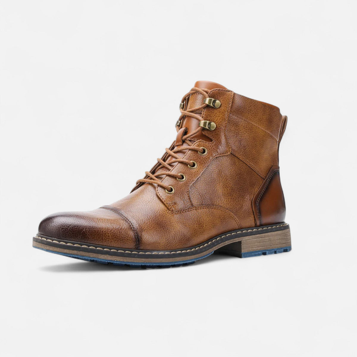 Men's Faux Leather Boots Lightweight Retro-Inspired - Brown