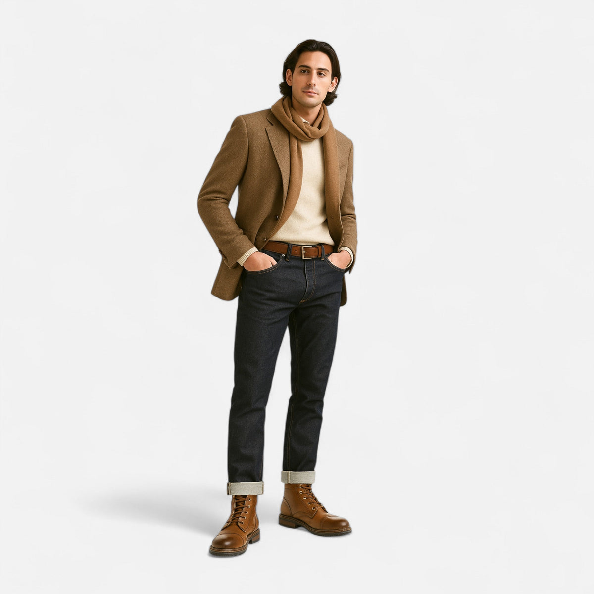 Men's Faux Leather Boots Lightweight Retro-Inspired