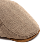 Men's herringbone flat cap in cotton blend with adjustable strap