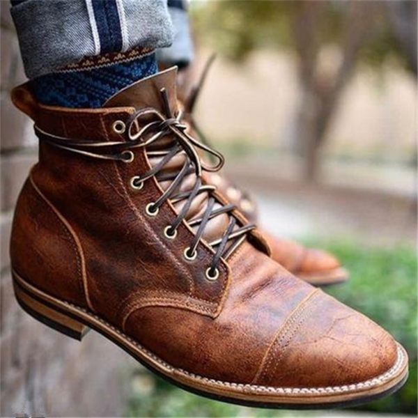 Men's Full Grain Leather Boots with Comfort Sole