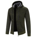 Men's cotton blend hoodie with drawstring hood - Green