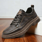 Men's Leather Trainers Cushioned Footbed