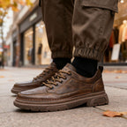 Men's Leather Trainers Cushioned Footbed