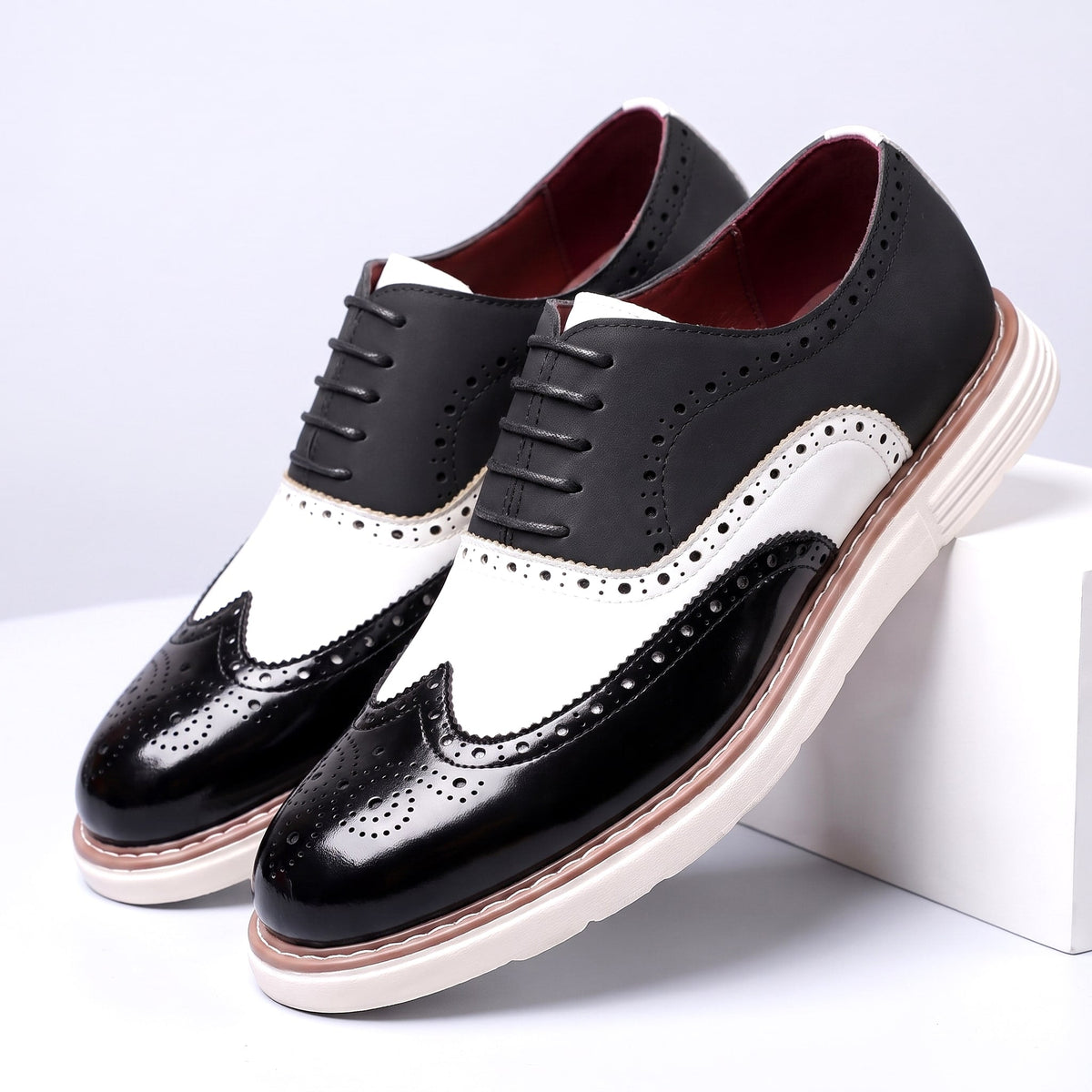 Men's Oxford Shoes Faux Leather Wingtip - Black