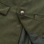 Men's Short Coat Corduroy High Collar Fitted Cut