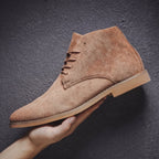 Men's Suede Chukka Boots with Pointed Toe - Brown