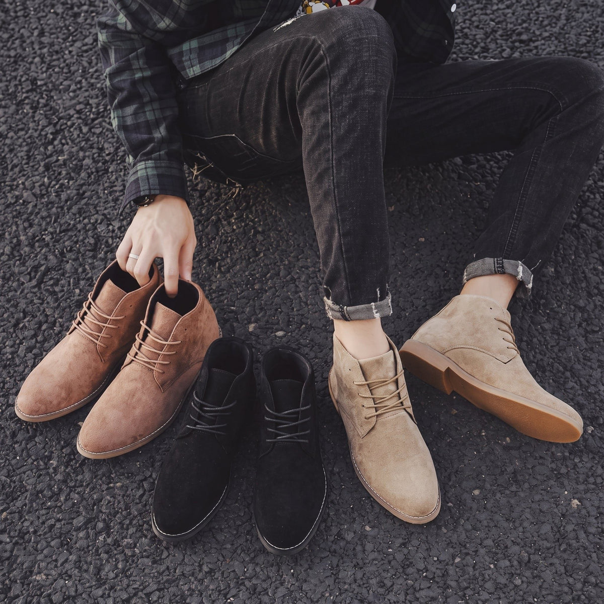 Men's Suede Chukka Boots with Pointed Toe