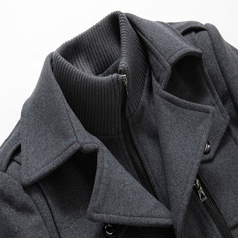 Men's Winter Coat Two-Piece Set with Lined Inner Gilet
