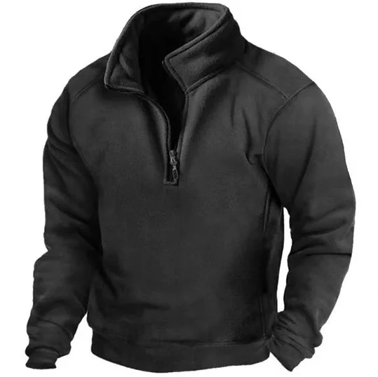 Men's Windproof Warm Winter Jumper - Black