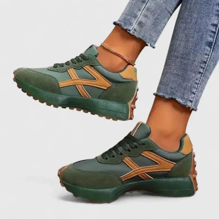 Orthopaedic trainers with arch support and non-slip sole - Green