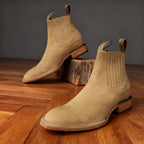 Ranch Boots Western Style with Elastic Side Panels - Desert Sand