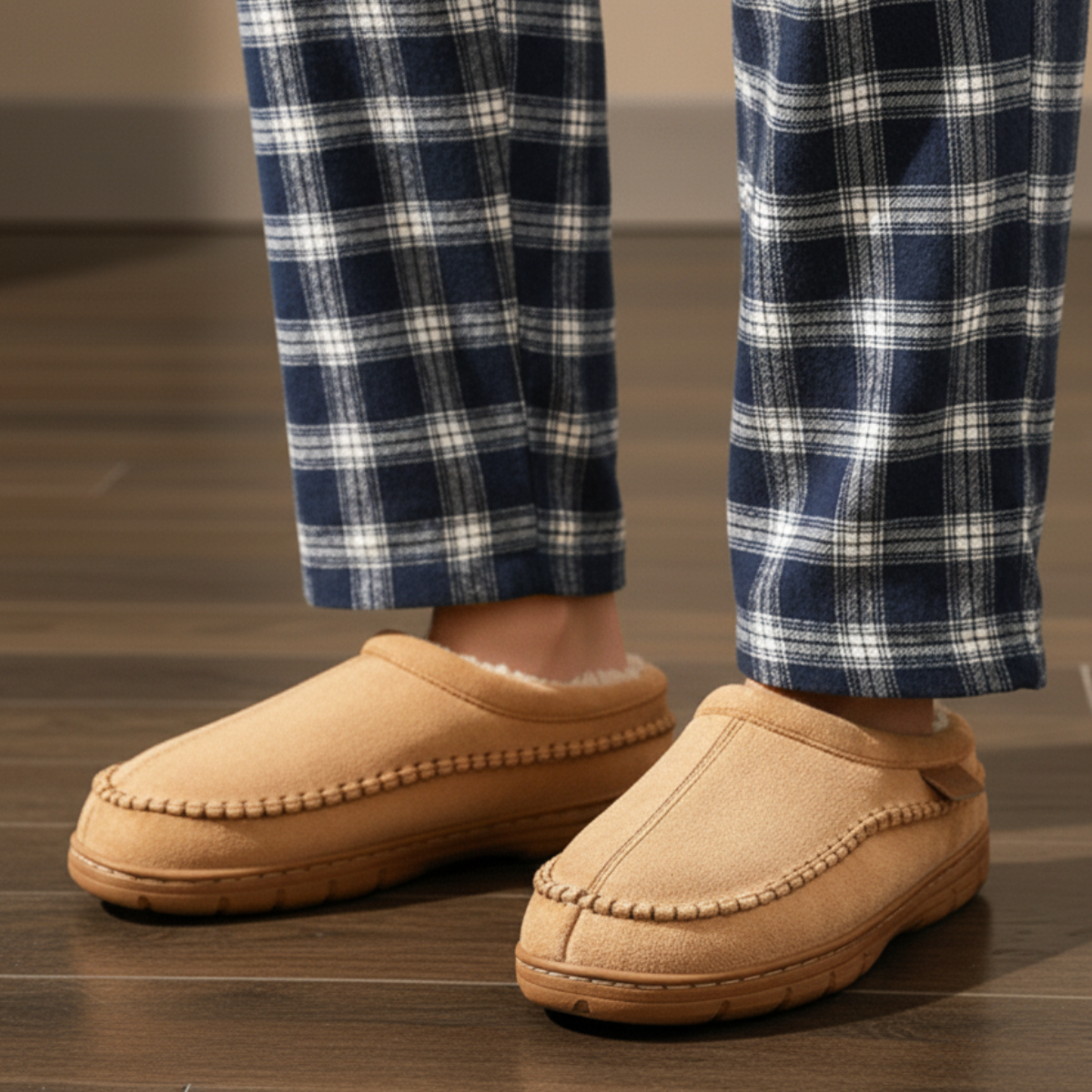 Fleece Lined Moccasin Slip-On Slippers