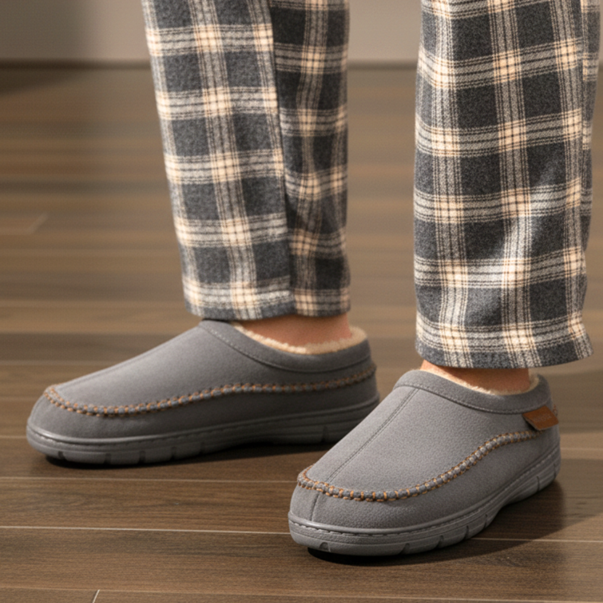 Fleece Lined Moccasin Slip-On Slippers