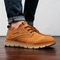 Trainers with cushioned EVA sole and ankle sock collar - Camel