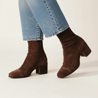Women's Square Toe Ankle Boots with Block Heel