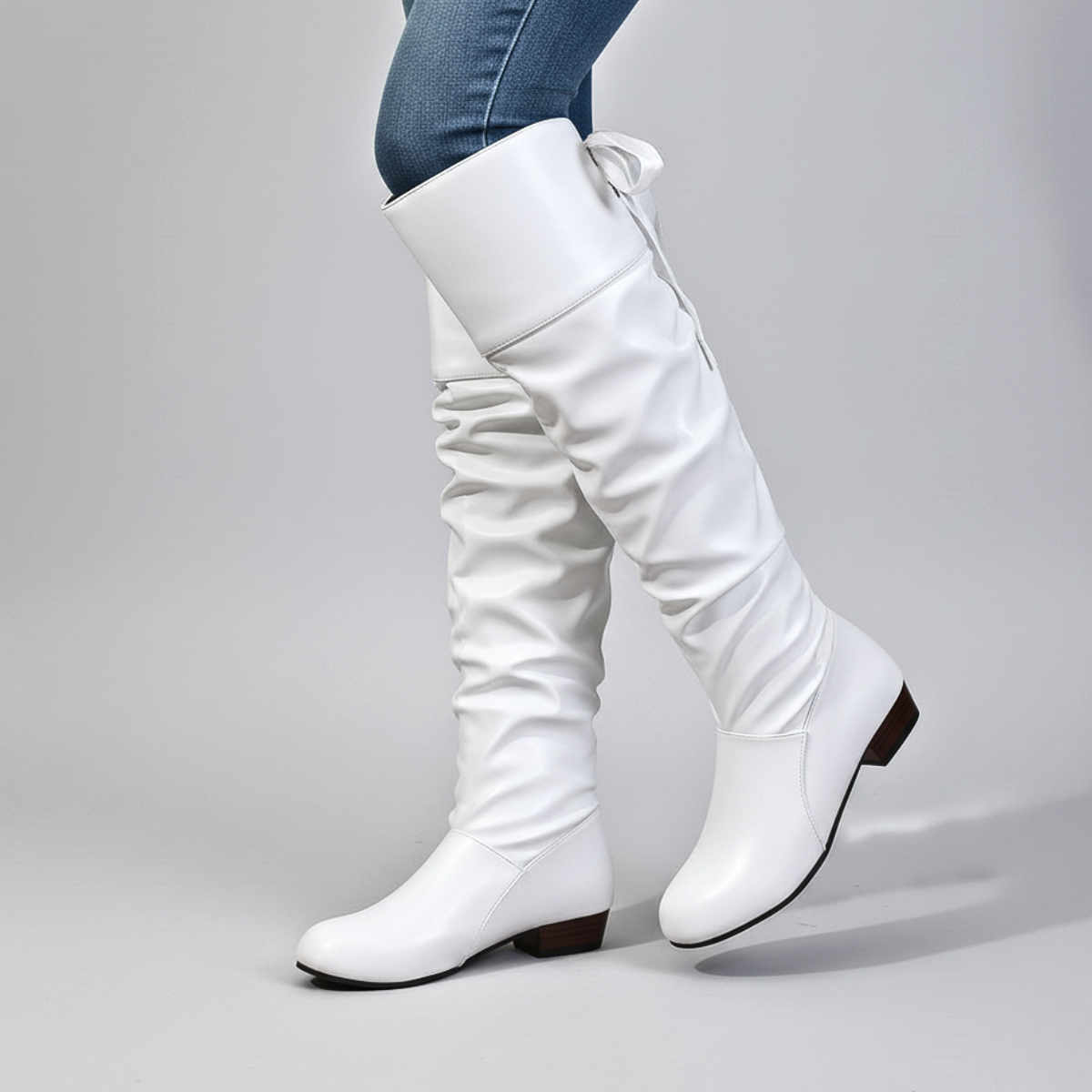 Women's Faux Leather Boots Almond Toe