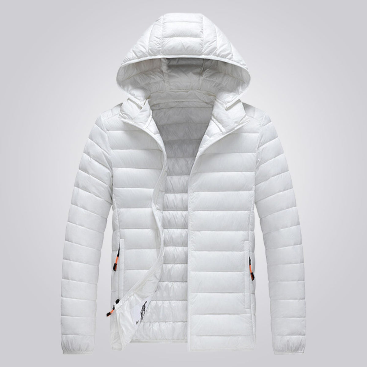 Women's hooded longline puffer jacket, quilted and padded for winter