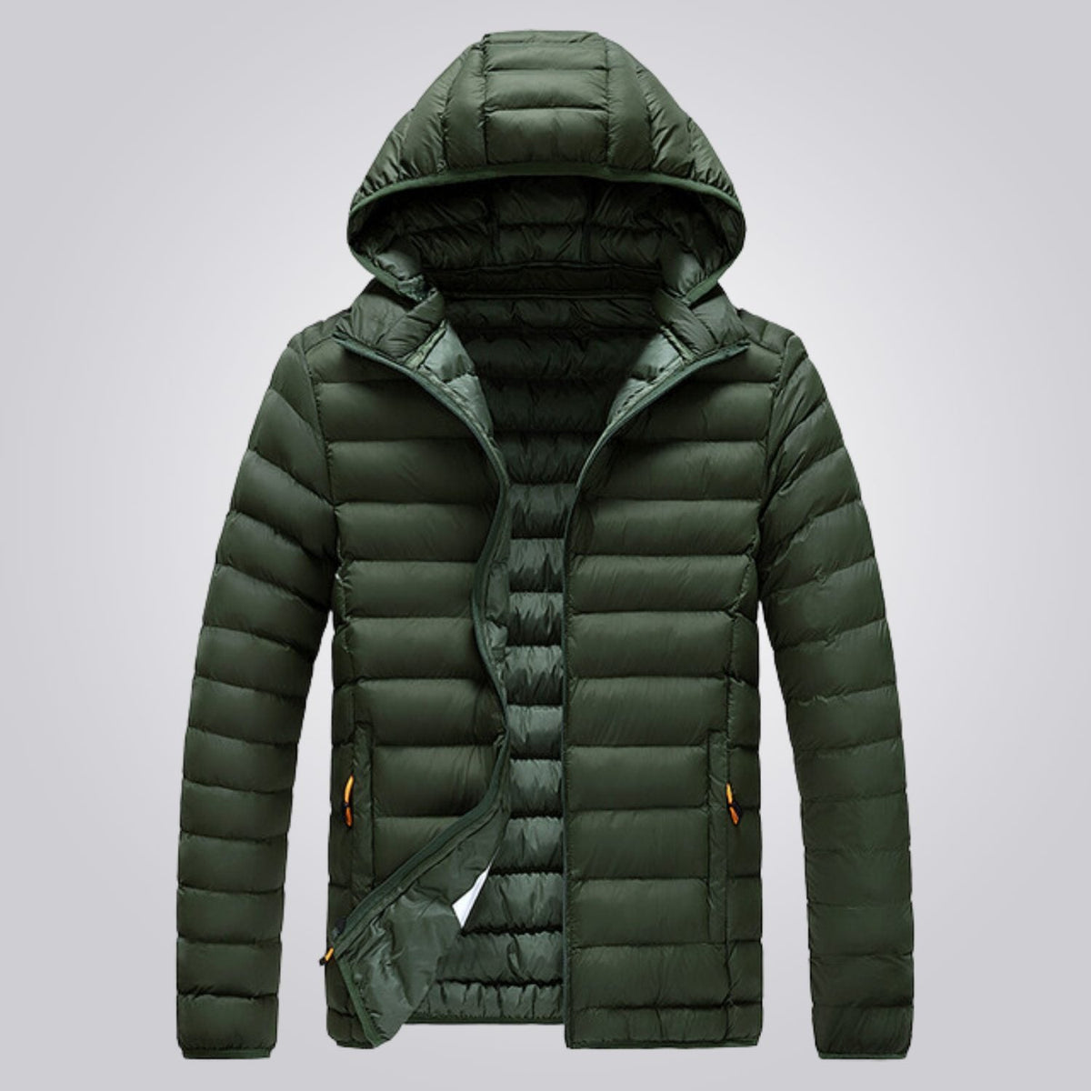 Women's hooded longline puffer jacket, quilted and padded for winter