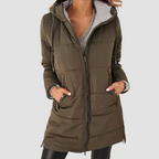 Women's Hooded Puffer Jacket Down Padded Winter Coat