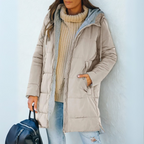 Women's Hooded Puffer Jacket Down Padded Winter Coat