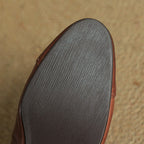Women's Leather Ballet Flats with T-Bar Strap