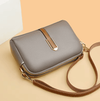 Women's Leather Crossbody Bag Pebbled - Grey