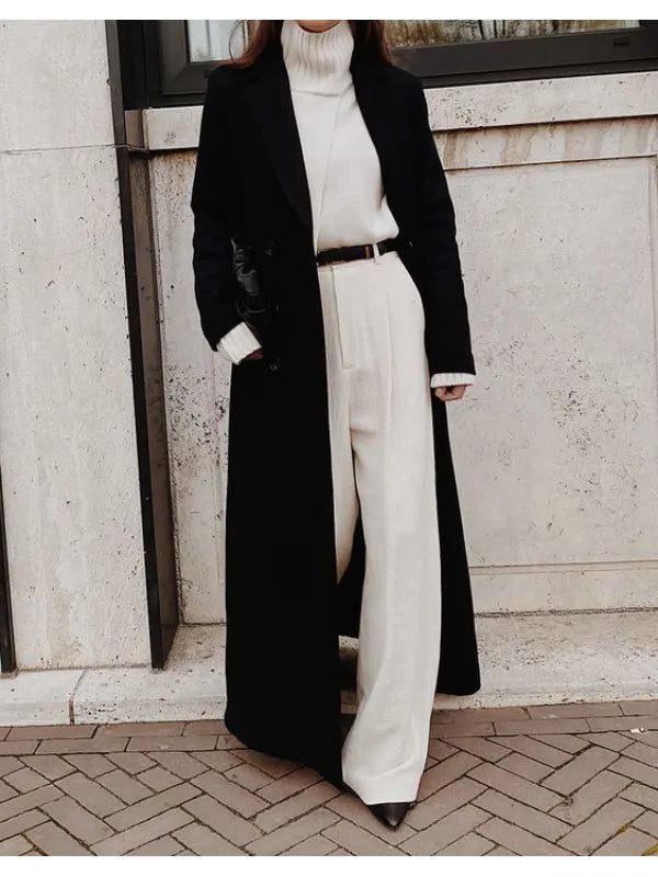 Women's Long Wool Overcoat Double-Breasted