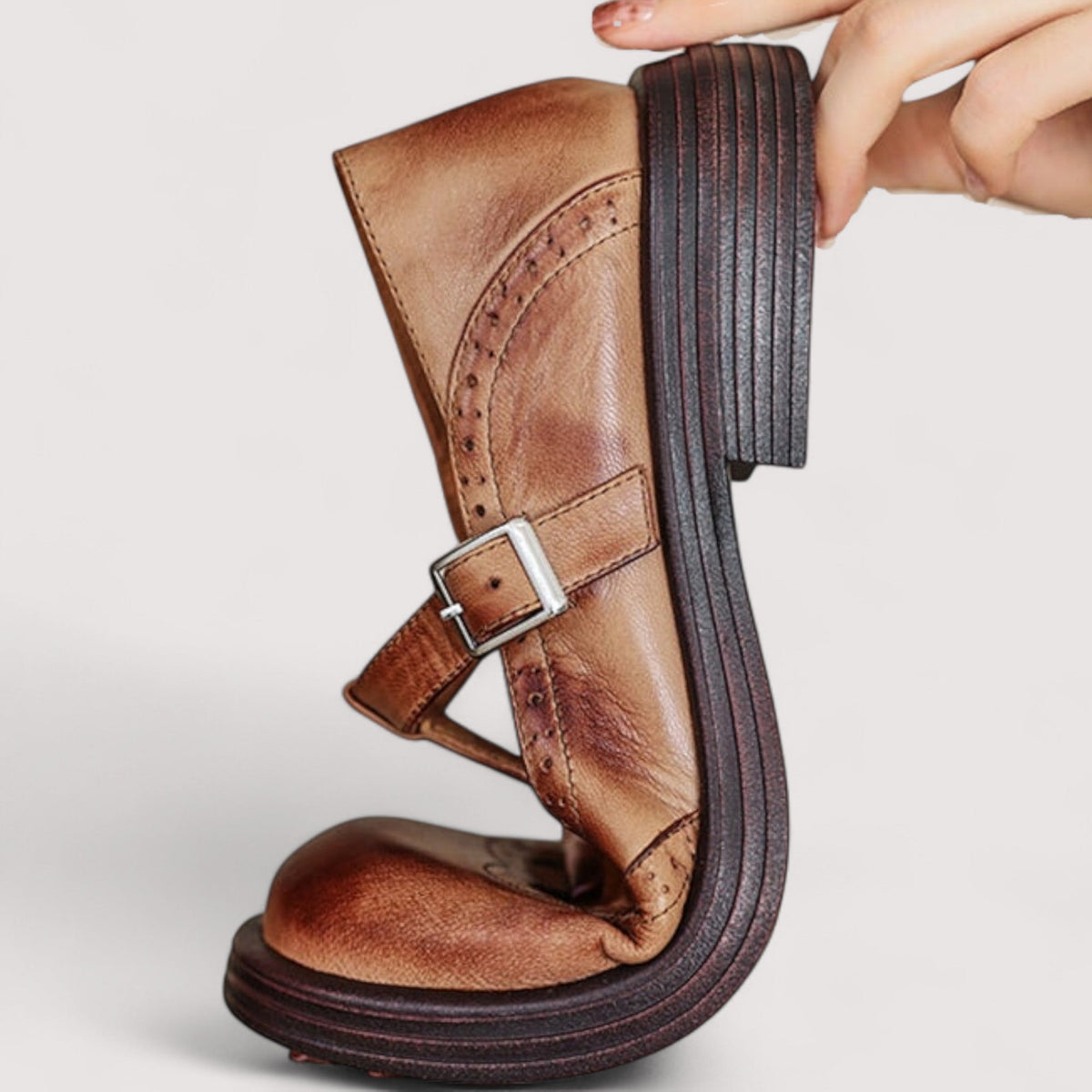 Women's Mary Jane Orthopaedic Leather Shoes with Ankle Strap